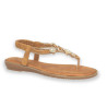 SANDALIA PLANA COMODA STRASS BROWN 