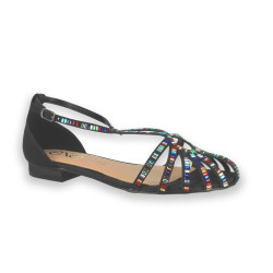 SANDALIA PLANA STRASS MULTICOLOR 