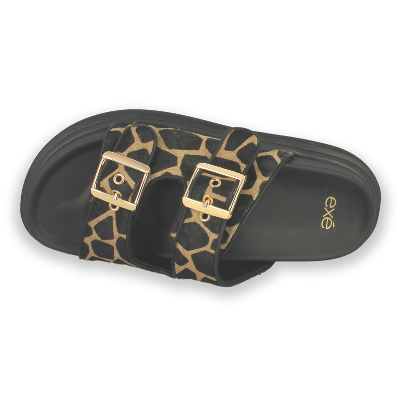 SANDALIA PLANA ZEBRA BEIGE 